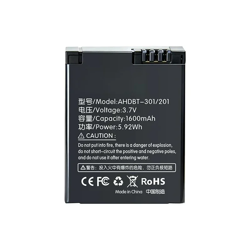AHDBT-201 AHDBT-301 3.7V 1600mAh 5.92Wh Li-ion Replacement Battery Pack With Charger For Go Pro HD Hero3 Action Camera
