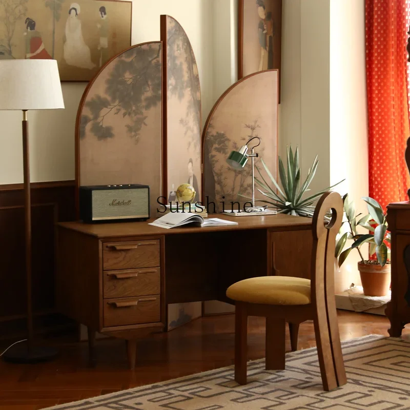 

Retro desk solid wood French writing simple modern