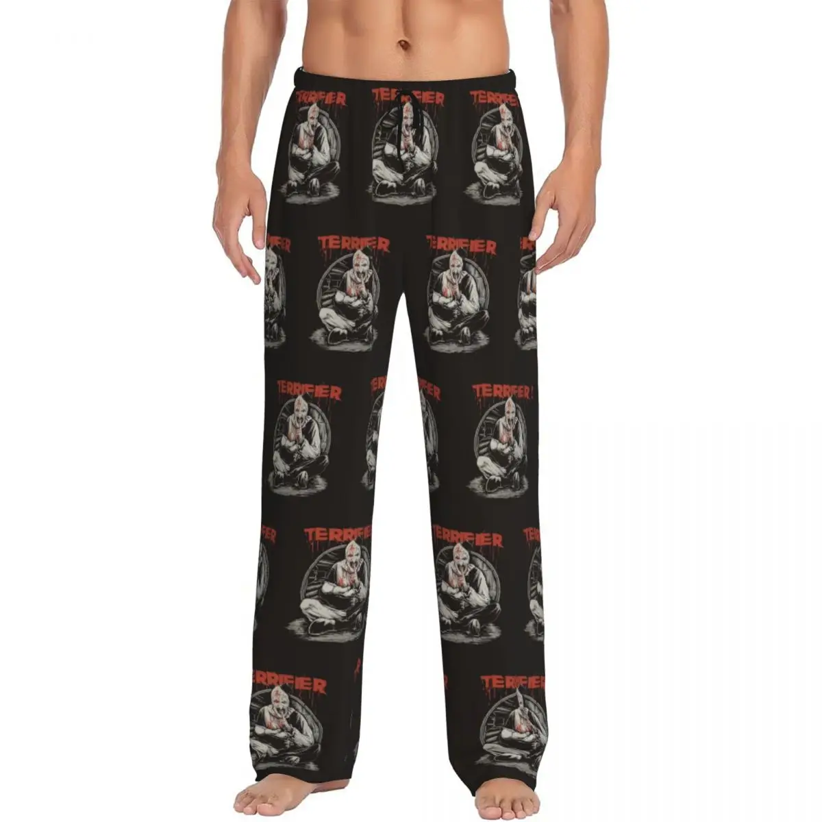 

Custom T-Terrifiers Pajama Pants for Men Halloween Horror Movie Lounge Sleep Drawstring Sleepwear Bottoms with Pockets