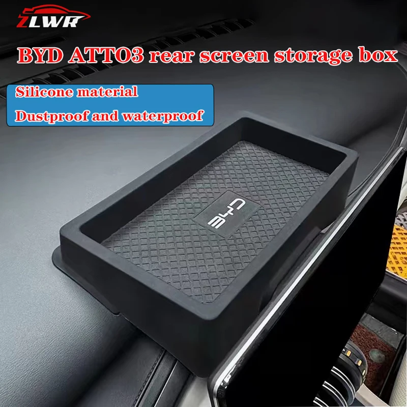 BYD ATTO3 rear screen storage box, silicone material, in-car display storage box, door storage box, interior storage accessories