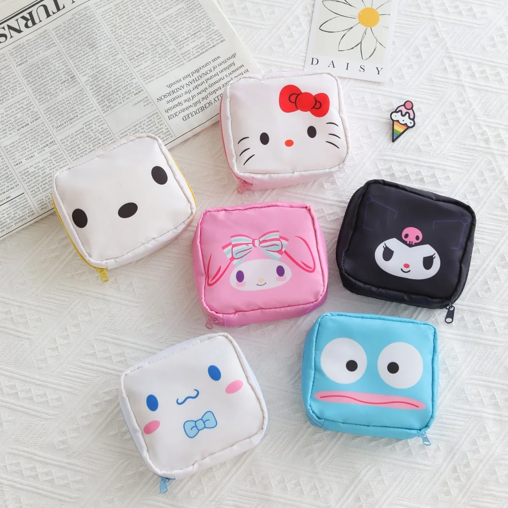 

Sanrio Cartoon Tampon Sanitary Napkin Storage Bag Hellokitty Kuromi Students and Girls Portable Cute Carry-On Storage Bag