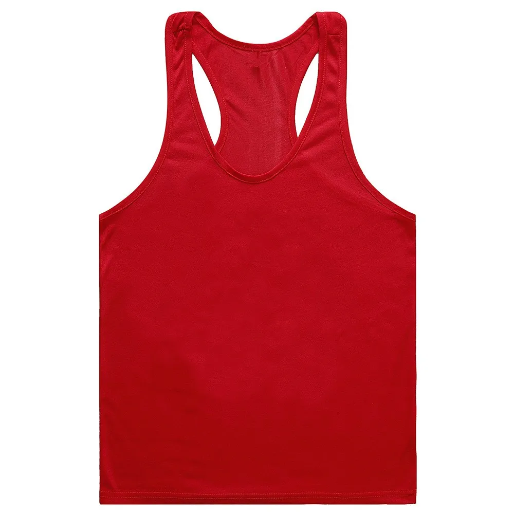2025 New men's fitness and sports breathable solid color comfortable vest, pure cotton sweat-absorbing outdoor fitness base vest