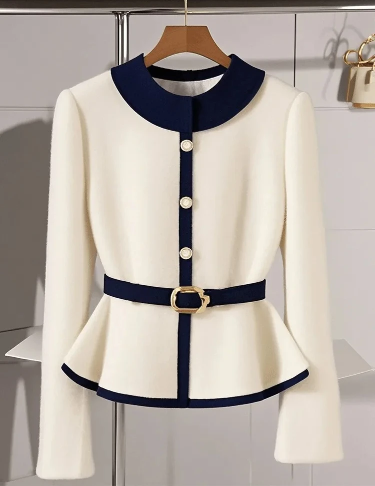 

High End Chic Western-Style Knitted Sweater With Women'S Autumn And Winter High-End Fee Patchwork Slim Fit Cardigan