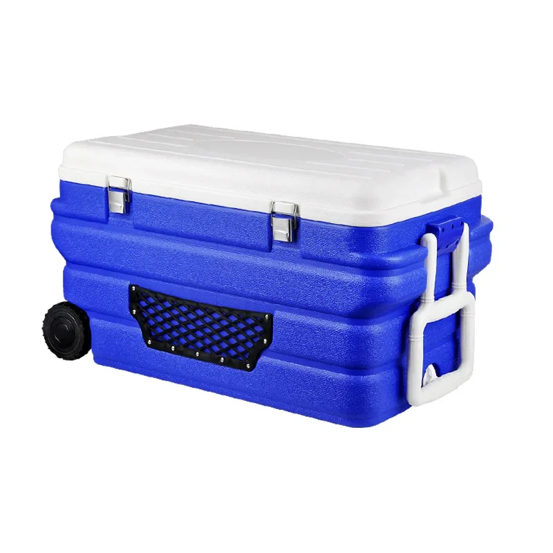 Large Capacity Insulated Hard Ice Cooler Box with Wheels for Outdoor Camping Cooler Box Large Capacity