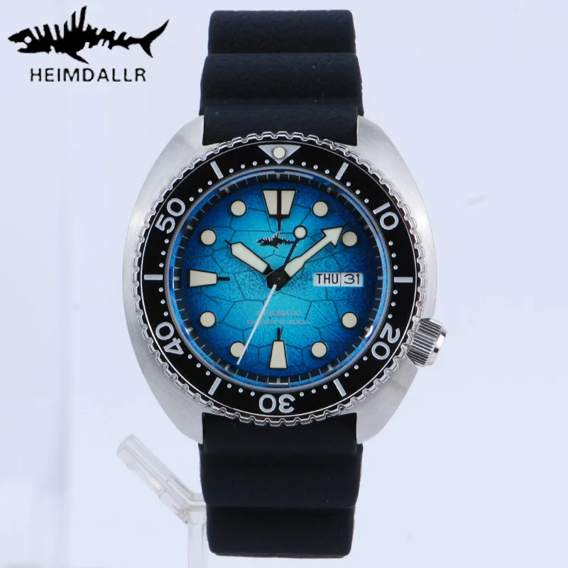 Heimdallr Turtle Abalone Men Dive Watch Sapphire Crystal Gradient Dial NH36 Movement Automatic Mechanical Wristwatch  Waterproof