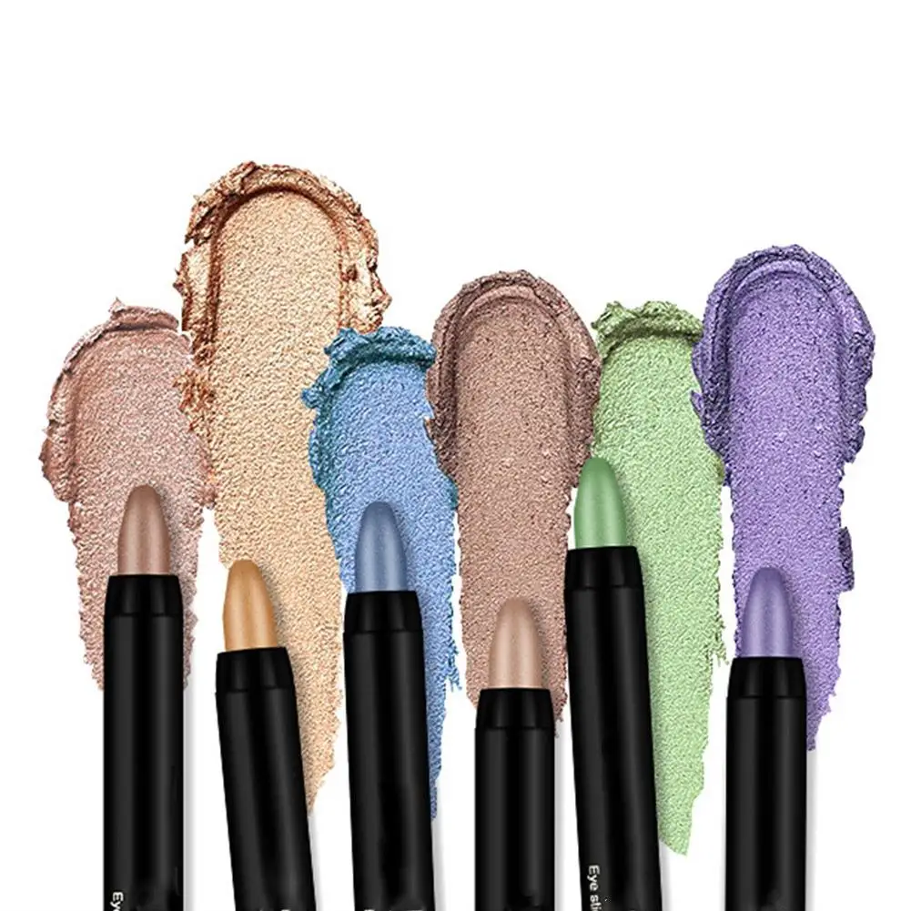 16 Farben wasserdicht nicht glatt Augen Make-up Perl glanz Lidschatten Stick Perl glanz Hochglanz rotierenden matten Lidschatten