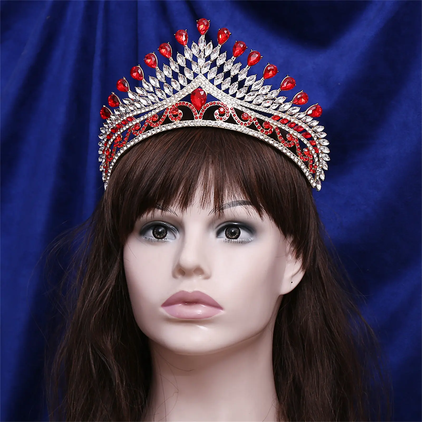 

Свадебная корона-ободок со стразами, простая и элегантная, сверкающая, для маскарада, банкета, косплея