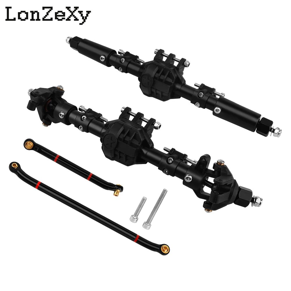 Plastic Housing Front Rear Axles Assembly with Steering Link for Axial SCX10 II 90046 90047 1/10 RC Crawler Car Upgrade Parts