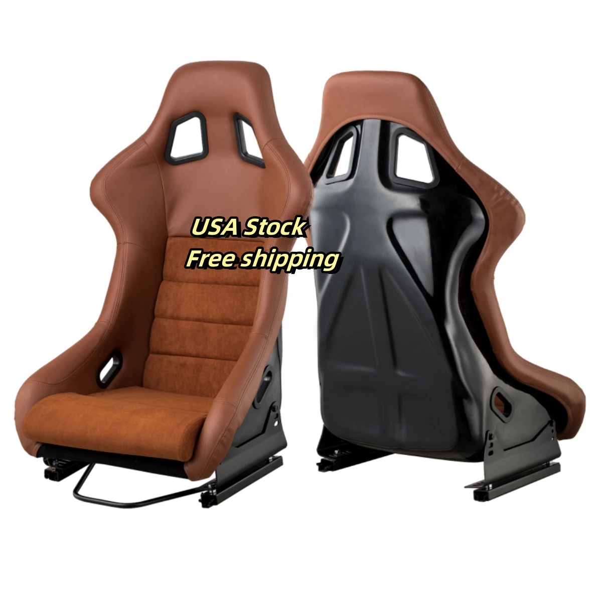 

Universal Fixed Brown PVC Leather with Suede Car Barrel Racing Seat