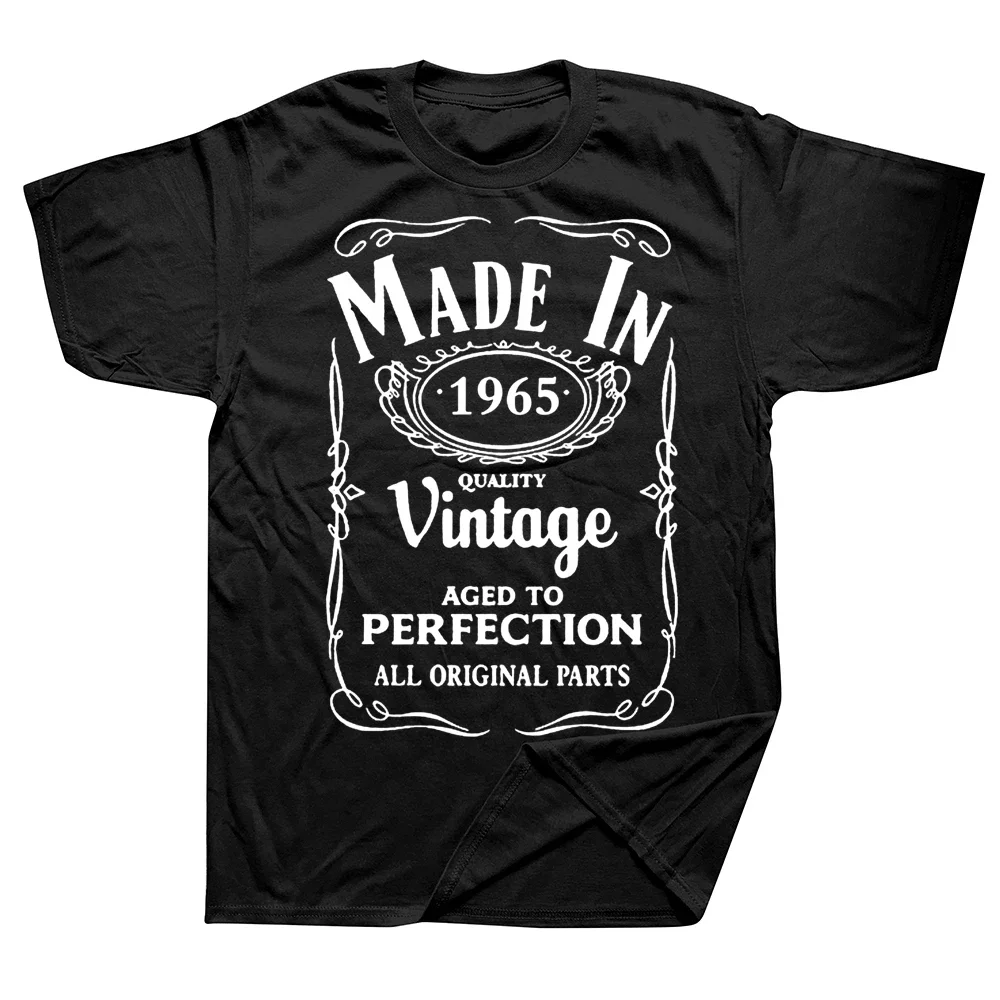 

Summer Style New T Shirt Men Made In 1965 Vintage T-Shirt Born 1965 Birthday Age Year Gift Top Funny Casual Tee Shirts