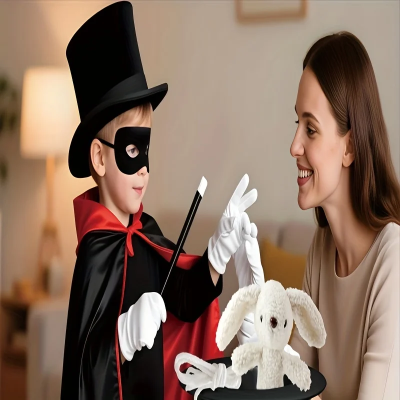 

Волшебный костюм для выступлений, накидка, цилиндр, волшебная шляпа, сценический костюм, идеальный подарок на Хэллоуин и Рождество