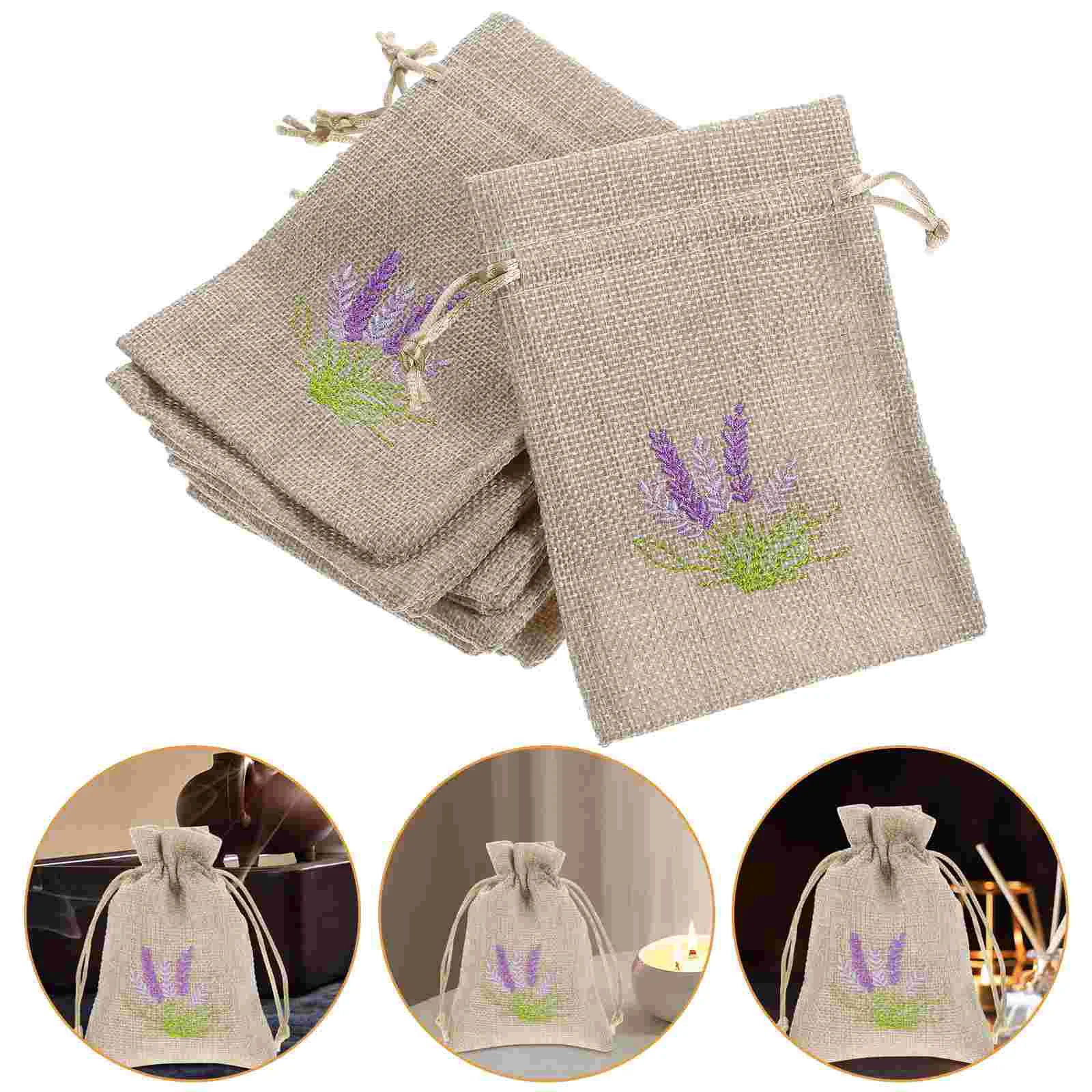 

10 Pcs Lavender Bag Packaging Bags Sachet Dried Flowers Jewelry Pouches Linen Empty Container Fragrance Sachets