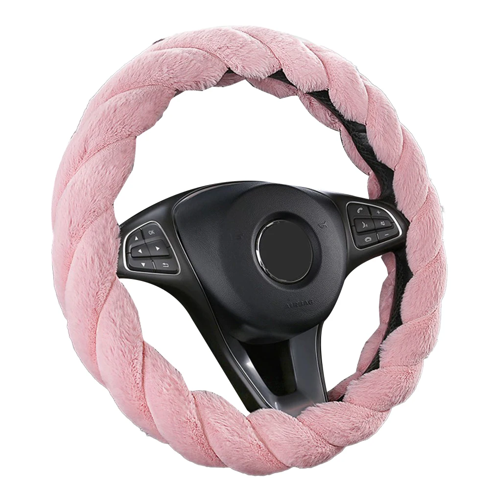 Enhance Your Car Interior with our Standard 15 Inch Size Twisted Steering Wheel Cover Luxurious and Comfortable