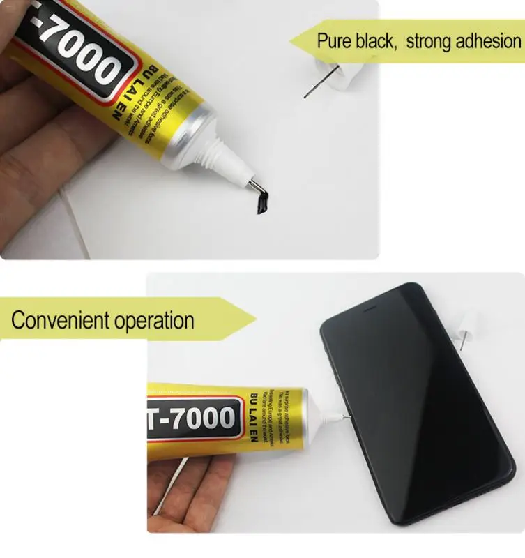 Adhesivo para reparación de tabletas y teléfonos móviles, pegamento con punta aplicadora, 15/50ML, T7000, color negro, 1 T-7000