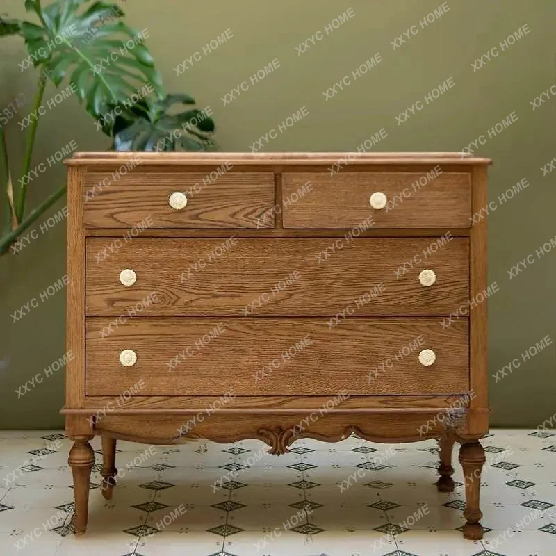 

L retro solid wood antique porch locker dining side cabinet bedroom storage