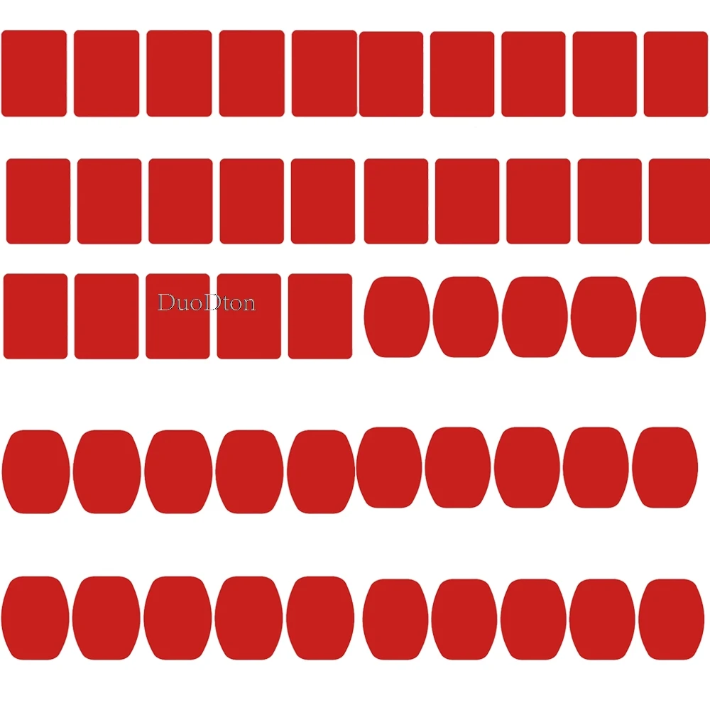 QQT 50 Pcs For Gopro Hero11 10 9 8 7 6SJ4000 Red 3 M VHB Adhesive Sticker 25 Curve 25 Flat Double Adhesive Tape Mounting helmet