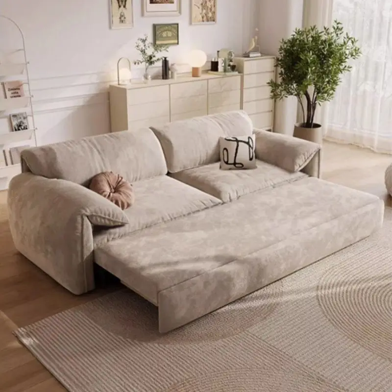 

Cream wind elephant ear sofa bed integrated dual-purpose foldable apartment living room multi-functional retractable sofa bed
