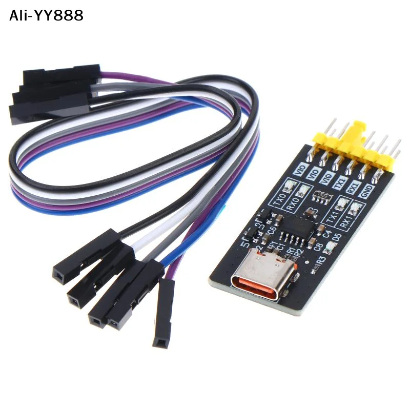 【Y88】CH342K Dual Channel USB To TTL Serial Module Type C Interface 3Mbps Multi Level 1.8V 3.3V 5V With TX RX Indicator Light