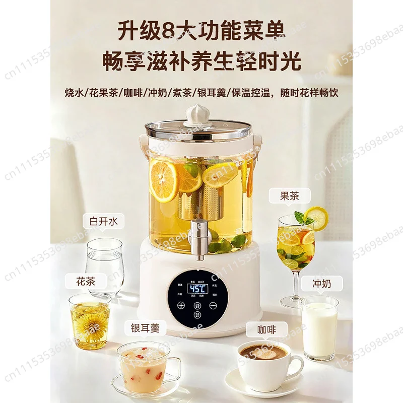 Electric Health Tea Kettle, Multi-Function Cooker & Warmer, Large Capacity Automatic Glass Pot for Herbal Tea Boiling