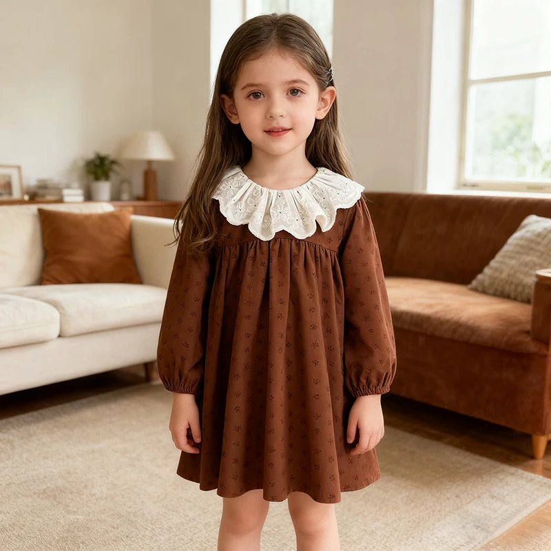 2023 neue Herbst Baby Mädchen Kleid 2-6Y Baby Mädchen Party Geburtstag Kleid Frühling Lange Ärmeln Spitze Baby Mädchen Kinder Prinzessin kleid