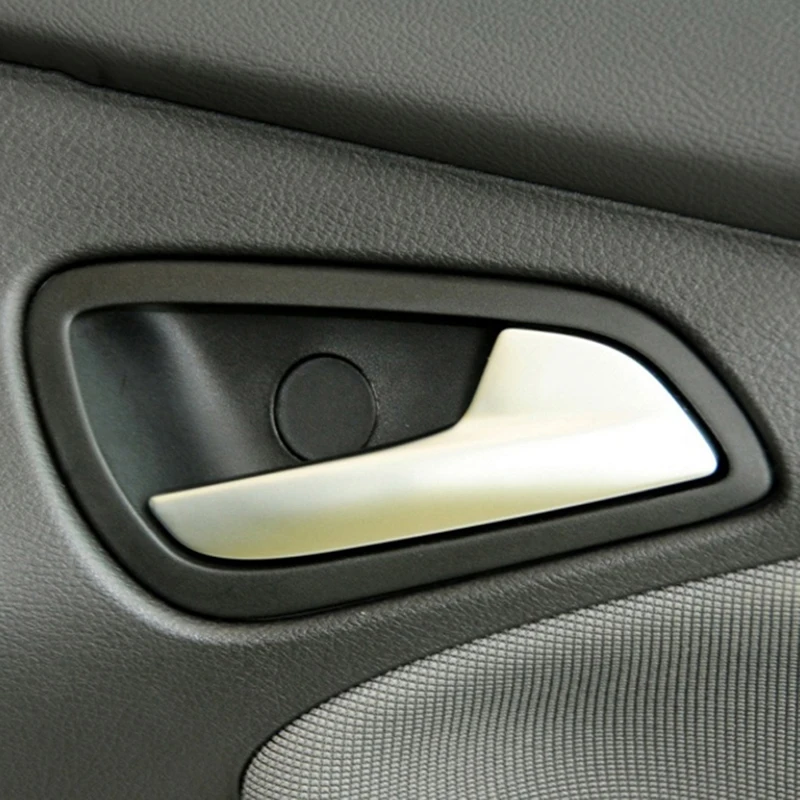 Tampa preta da maçaneta interna da porta, tampa decorativa com buraco de parafuso para nova fiesta focus ecosport, acessórios interiores automotivos
