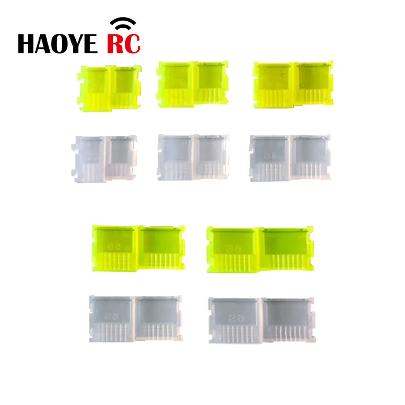 Haoye 10 pcs Batterie ausgleich Kopfschutz/Drahts chutz ab Schnalle/Stecker und Aus stecker Assistent 2-6s weiß gelb rc Zubehör