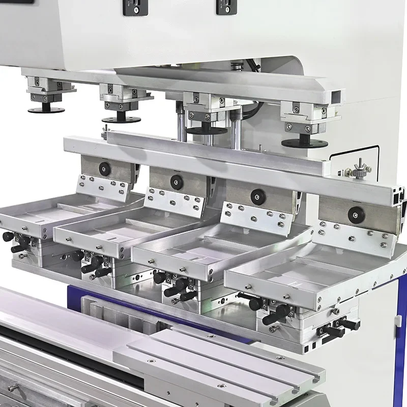 Haohe four-color servo pad printing machine, ceramic spoon PLC oil basin module independent print head shuttle