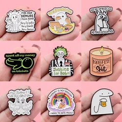 Funny Spanish Quotes Enamel Pins Cartoon Animals Brooches Badge Lapel Pin Clothes Accessories Humorous Jewelry Birthday Gifts
