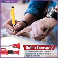 Mechanical Carpenter Pencils Set With Canvas Case, Deep Hole Marker Construction Pencils For Architect Woodworking SALES
