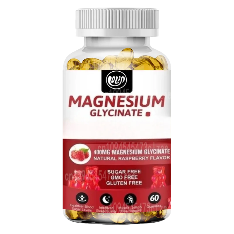 

Magnesium Glycinate Gummies 400mg, Containing Vitamin B6 and Coenzyme Q10, Supporting Calmness and Mood -60 Capsules