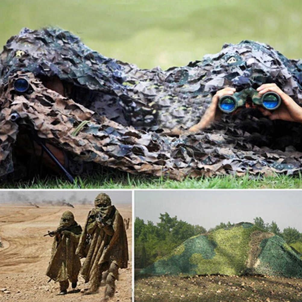

Camouflage Netting 1.5M Green Lightweight Durable 3D Leaf For Military Hunting