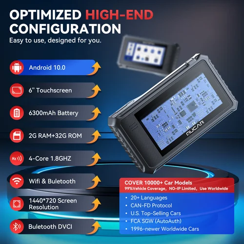 Imagen 2 del producto Versión global MUCAR VO6 OBD2 escáner todos los sistemas de diagnóstico con 28 reinicio Auto VIN/IMMO/EPB/BMS/SAS/ABS/TPMS servicio actualización gratuita de por vida 32GB