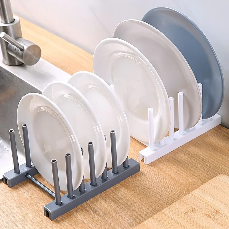 Kitchen Storage Rack With 6 Compartments For Bowls Dishes Plates Drying Water Storage Rack Household Spatula Soup Spoon Storage