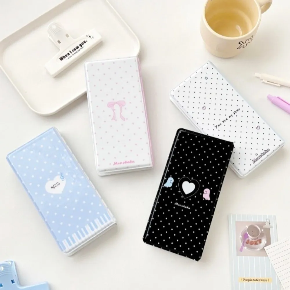 Polka Dot 4-Cut Photo Card Binder Portable Collectible Four-cut Photo Album Kpop Card Storage Booklet 2x6 Inch Photo Strips