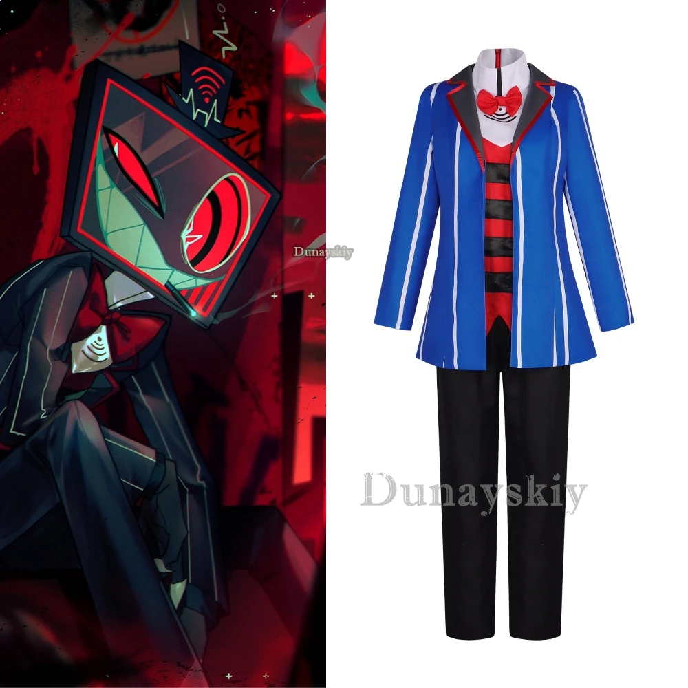 Costume de Cosplay Hôtel Tyx pour Homme, Uniforme Imbibé, Tenue d'Halloween, Carnaval, Noël, Bleu Rouge