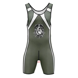 Mens Singlet Zipper Front Back Dog SexyMan Play Bodysuits Sleepwear RT One-Piece Sleeveless Undershirts Wrestling Powerlifting