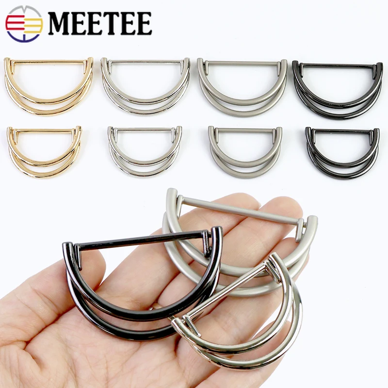 

5/10Pcs 25/30/40mm Double D Ring Metal Buckles Coat Belt Buckle Decorative Button Webbing Adjuster Hook Clasp DIY Accessories