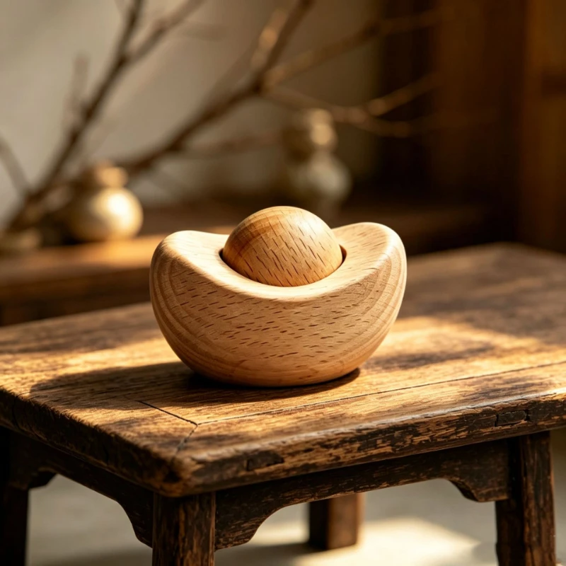 1PC Solid Wood Ingot Aroma Diffuser, Chinese Style Desktop Decor, Home Office Fragrance Craft Ornament