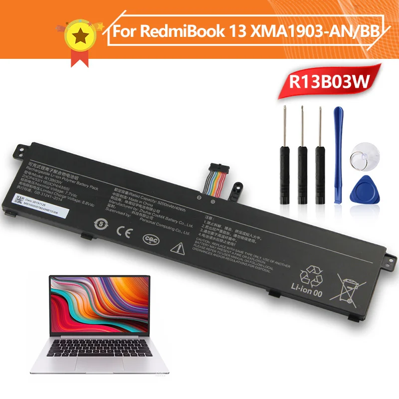 

Replacement Battery R13B03W for RedmiBook 13 XMA1903-AN XMA1903-BB Replacement Battery 5200mAh