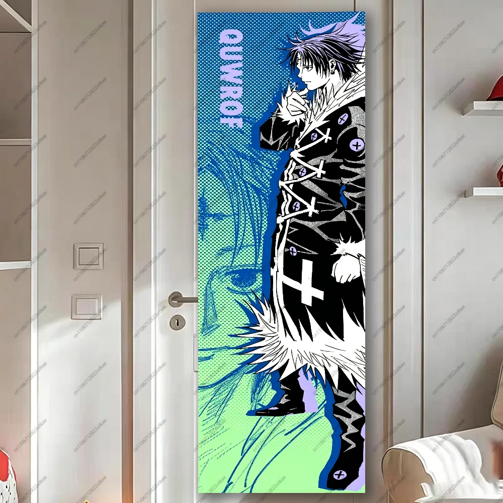 H-Hunter Chrollo Lucilfer Long Wall Tapestry, Anime Villain Print Fabric Hanging Poster for Bedroom Dorm, Aesthetic Otaku Decor