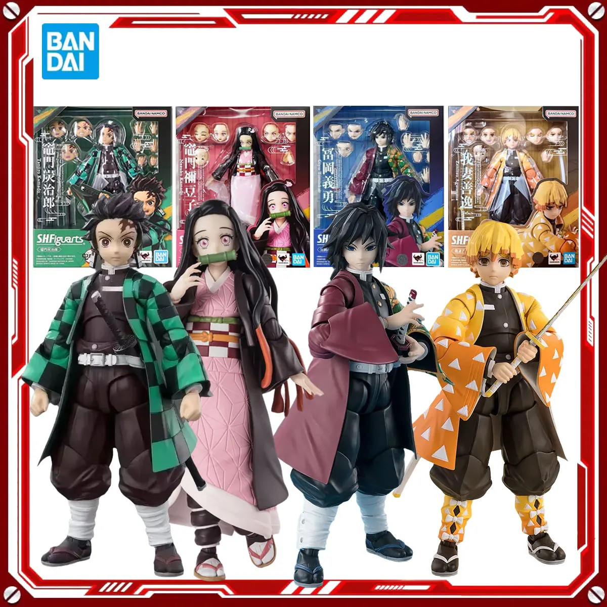 

Bandai Genuine Demon Slayer Anime Model Kits Kamado Tanjirou Nezuko Tomioka Giyuu Zenitsu Agatsuma Toys SHF Action Figure Model