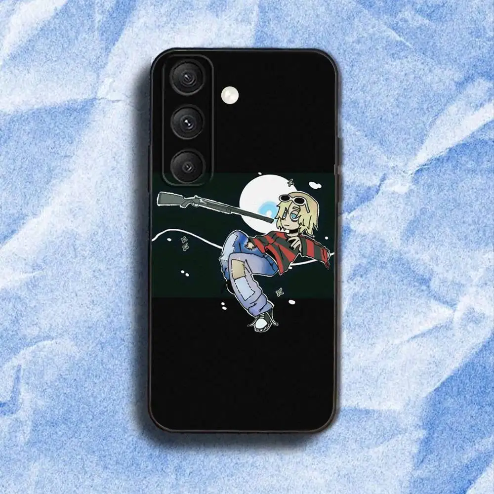 K-Kurt C-Cobain Singer  Phone Case For Samsung S 25,24,23,22,30,21,10,9,Ultra,Plus,Lite,FE,4,5G Black Soft Case