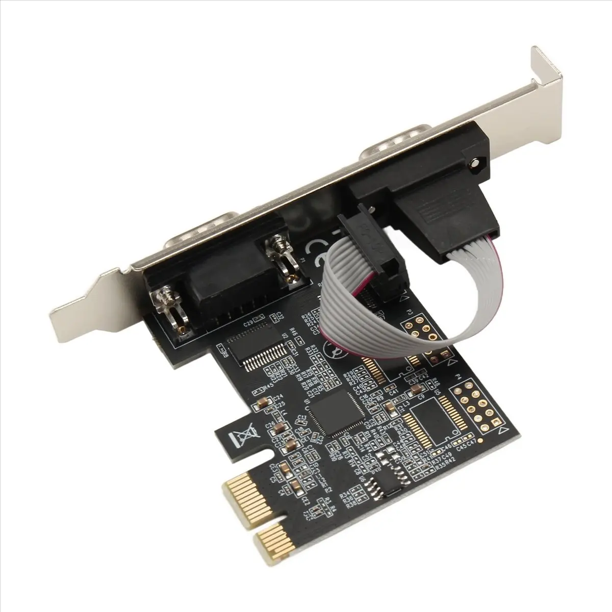 مستقر- AX99100 Chipest RS232 Serial COM & DB25 Printer منفذ متوازي LPT إلى PCI Riser Card محول للكمبيوتر المكتبي