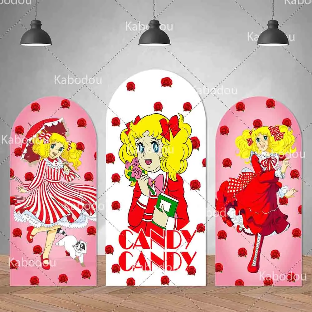 Candy Candys Anime Backdrop Arch Doubleside Kid Birthday Party Decoration Baby Shower Photo Photography Background Studio Prop