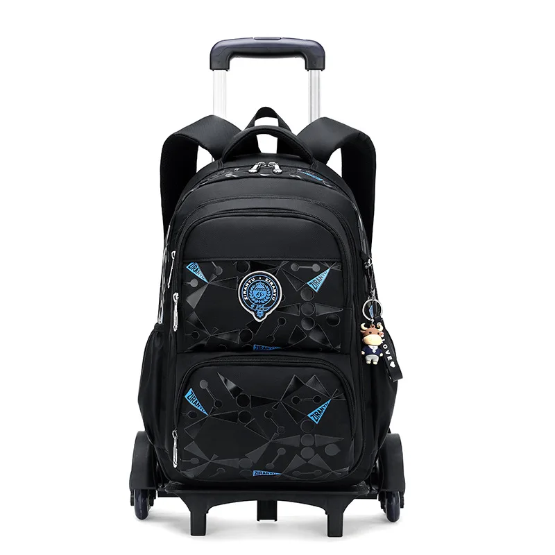 High-capacity Student Shoulder Backpack on 2/6 Wheels Waterproof Luggage Rolling Bags Detachable Children Rolling School Bags