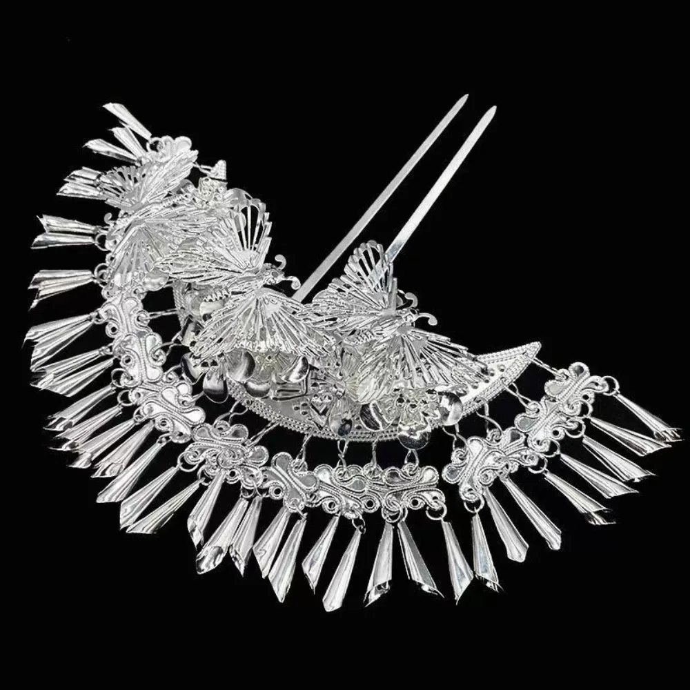 Wholesale Orihan Silver Tiara Accesorios Para El Cabello Mujer 2024 Chinese Miao People Hair Jewelry