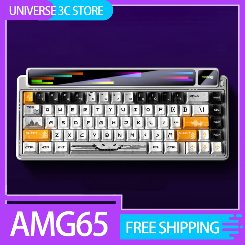 LEOBOG AMG65 Mechanical Keyboard With TFT LED Screen 3mode RGB Hot Swap Gaming Keyboard Custom Computer Gamer Accessories Gifts