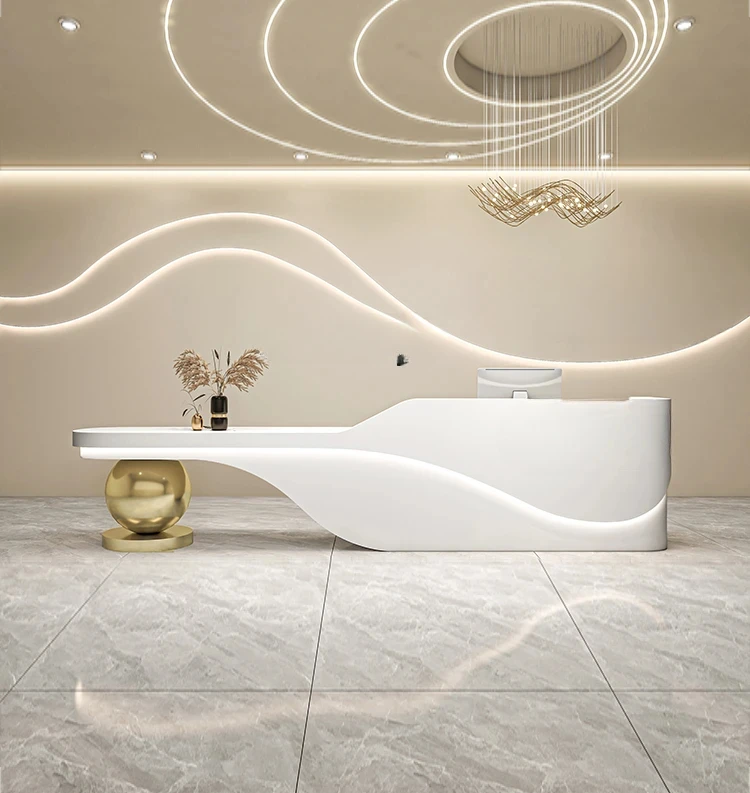 A  Simple Modern Beauty Salon Cashier Desk Yoga Studio Bar Medical Beauty Oral Clinic Front Desk Company Hotel Reception Desk