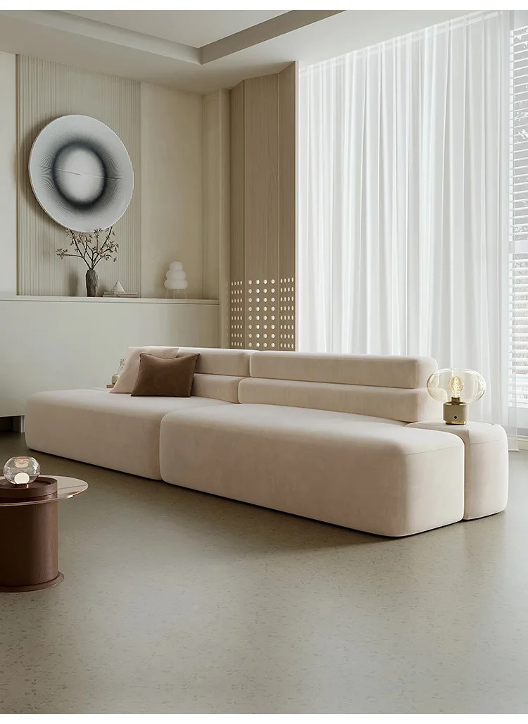 CX special-shaped corner minimalist sofa wabi sandy wind straight row technology cloth sofa