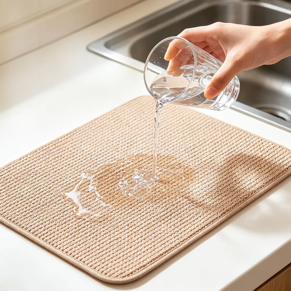 Microfiber Dish Drying Mat For FSCD Kitchen Countertop Drainer Pad Tableware Coffee Machine Heat Resistant Sheet
